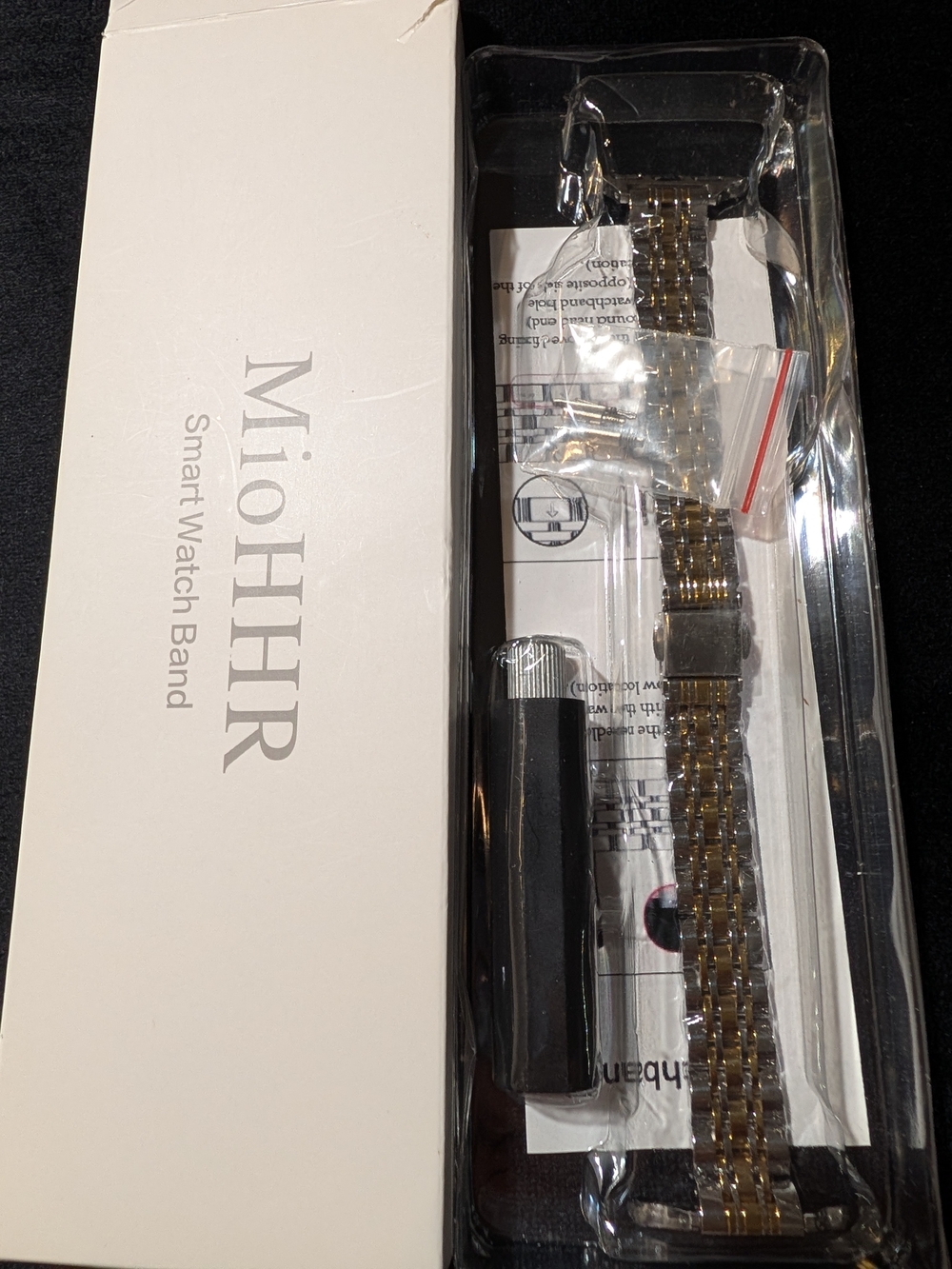 MioHHR Metal Link Strap for Apple Watch Series, Two-Tone Silver/Gold Open Box